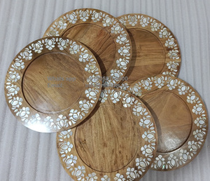 Bandeja de servicio de chocolate de madera moderna hecha a mano de calidad superior RFCrafts, pieza decorativa adorable para regalos de boda Ramadán Eid - Product Image 2