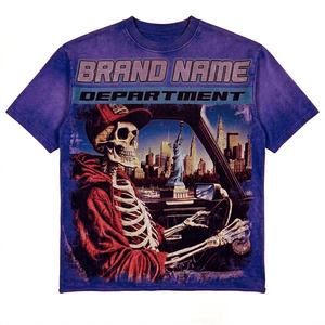 Equality Custom Department Men's Short Sleeve T-Shirt With <b>Skull</b> Pattern Street Style Printed Jersey Fabric O-Neck Regular Fit - Product Image 3
