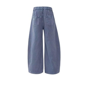 Pantalones anchos transpirables de mezclilla para mujer, de cintura alta, a la moda, para verano. - Product Image 2