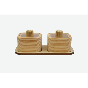Latest Design Square Metal <b>Spice</b> Containers With Wooden Lids Floral Design Airtight Kitchen Storage Set With Divided <b>Tray</b> - Product Image 2