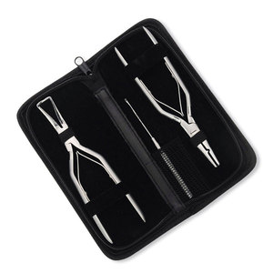 Kit professionnel d'outils de pose et de retrait d'extensions capillaires en gros, incluant des pinces et des ciseaux - Product Image 5