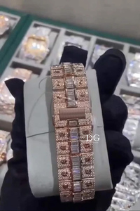 Montre-bracelet de luxe pour homme, très vendue, avec cadran arabe, mouvement automatique ETA, sertie de diamants Moissanite certifiés VVS, mouvement à quartz - Product Image 5