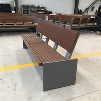 Banc de jardin de haute qualité certifié CE avec dossier et accoudoirs centraux, en bois respectueux de l'environnement