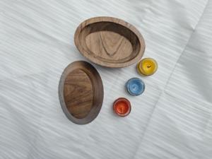 Cuencos de madera ovalados hechos a mano para velas, artesanía y curiosidades, al por mayor |   Decoración para el Hogar de Acción de Gracias, Halloween y Navidad |   OEM - Product Image 4