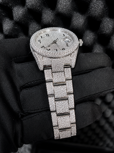 Montre-bracelet pour homme de 41 mm, style Iced Out, entièrement sertie de diamants Moissanite VVS, prix d'usine, avec boîte, testeur de diamants inclus. - Product Image 2