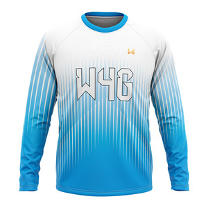 Custom Men's Sublimated Full Sleeve Crew Neck Leisure <b>Top</b> Eco Friendly Yoga Workout Gym Shirt Breathable Wholesale - Product Image 4