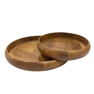 Round Wooden <b>Tray</b> For Tea Coffee, Decorative <b>Serving</b> Board, Eco-Friendly Tea <b>Tray</b> For Table, Vietnam Wood Craft Manufacturer - Product Image 3