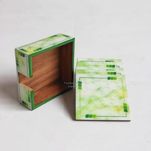 Modern Rustic Decor Classic Enamel Drink <b>Coasters</b> Set Includes Stylish Metal Holder and <b>Heat</b>-Resistant Design - Product Image 6