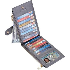 Portefeuille multi-cartes RFID de grande taille pour femmes, avec poche zippée, porte-cartes de crédit - Product Image 2