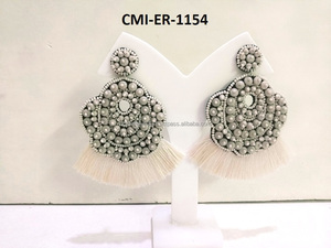 2024 Bohemian Statement <b>Earrings</b> Handmade Seed Bead Football Game Day Stud <b>Earrings</b> Colorful Fashion Accessories Pearl Diamond - Product Image 6