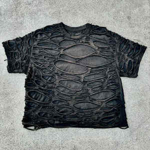 เสื้อยืดคอตตอน 100% ซักแล้ว น้ำหนัก 230 กรัม ทรงโอเวอร์ไซส์ สำหรับผู้ชาย คุณภาพสูง สกรีนลายกราฟิกแบบวินเทจ ล้างสีแบบแอซิดวอช ขายส่ง - Product Image 1