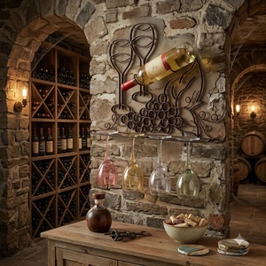 Porte-vin en fer forgé réglable au design moderne en spirale, support de table en métal personnalisé, porte-bouteilles autoportant pour 4 verres à pied - Product Image 4