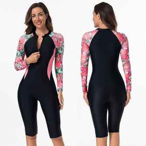 Traje de Baño de Una Pieza de Alta Calidad y Transpirable con Estampado por Sublimación de Manga Larga para Mujer, Traje de Surf, Ropa Deportiva de Verano - Product Image 1