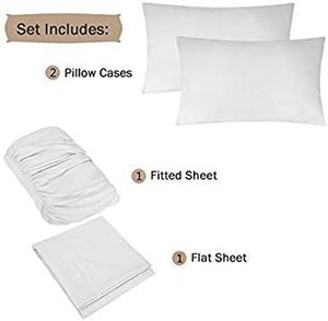 Solid American Style 4-Piece 300TC 110GSM Woven Brushed Microfiber <b>Sheet</b> Set with <b>Fitted</b> <b>Sheet</b> <b>Flat</b> <b>Sheet</b> and Pillowcases - Product Image 6