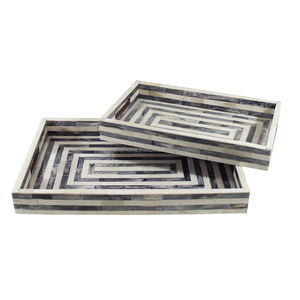 Juego de bandejas de madera y MOP para servir dulces y dátiles, de dos tamaños diferentes, para servir dátiles y chocolates, al por mayor - Product Image 3