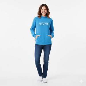 Sweat-shirt à col montant respirant pour femme avec logo personnalisé, pull à col montant pour femme, hiver - Product Image 1