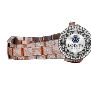 Reloj de Lujo con Incrustaciones de Diamantes Redondos Brillantes de Moissanita para Colección Hip Hop Unisex, Reloj Hecho a Medida por el Fabricante - Product Image 3