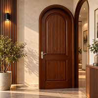 GA-27S Rustic Solid Wood Interior Arched Top Panel Door Decorative Wooden Plank Design for Boutique Projects OEM ODM
