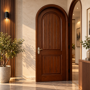 Panel de Puerta Arqueado de Madera Sólida Rústica GA-27S, Diseño Decorativo de Tablones de Madera para Proyectos de Boutique, OEM ODM - Product Image 1