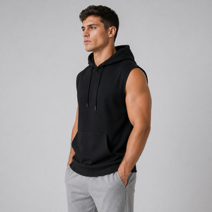 Hoodie sans manches : Améliorez votre tenue de sport avec un modèle respirant, durable et élégant. Entièrement personnalisable pour votre marque. Service OEM. - Product Image 3