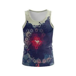 Camiseta sin mangas transpirable personalizada de talla grande con sublimación de tinta y estampado completo para hombre, ropa deportiva de verano para gimnasio - Product Image 1