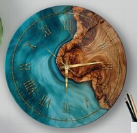 Jam Dinding Analog Resin Kuarsa Modern dengan Angka Romawi, Dekoratif untuk Ruang Tamu, Buatan Tangan