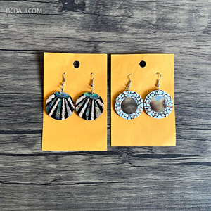 Handmade in Bali High Quality New <b>Resin</b> Drop <b>Earrings</b> Assorted Trendy Ethnic Colors for Gift - Product Image 6