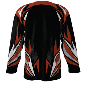 Nouveau design, ensemble de maillots de hockey sur glace personnalisés, antibactérien, 100% polyester, sublimation, broderie 3D, col en V, uniforme d'équipe, OEM North - Product Image 2