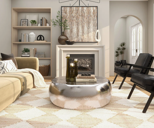 Table basse en métal artisanale moderne avec éléments design pour une décoration rustique charmante, intérieurs chaleureux, salon, salle à manger, chambre à coucher - Product Image 4