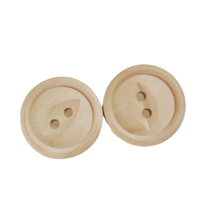 กระดุมไม้เผาสีขาวทรงกลม 9 มม. แบบ 4 รู ยี่ห้อ QIANXUN พร้อมกระดุมเล็กสีเหลืองเผาสำหรับเสื้อและกระโปรง งานฝีมือจากวัสดุธรรมชาติ - Product Image 5