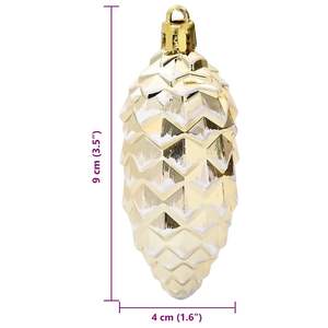 40 pièces de boules de sapin de Noël en plastique doré pour décorations festives - Product Image 6
