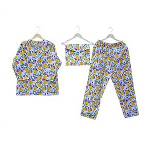 Conjunto de pijama de algodón para mujer, camisón ligero hecho a mano con estampado Floral, ropa de dormir suave de verano y otoño para regalo de Navidad de primavera - Product Image 1