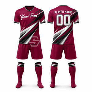 Tenue de football de qualité supérieure, kits de football OEM, sublimation personnalisée, séchage rapide, manches courtes, 100% polyester, vêtements d'entraînement - Product Image 2