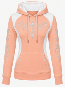 Sudadera con Capucha para Mujer, Adornada con Pedrería, Suave, Informal, de Manga Larga, para Comodidad Diaria - Product Image 1