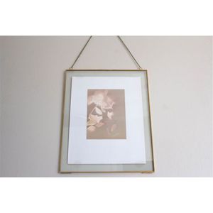 Modern Brass Metal Floating Photo Frame Wall Hanging <b>Display</b> <b>Case</b> For Home Decor Wedding Tabletop Glass Picture Frame Gift Frame - Product Image 1