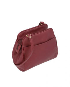 Bolso Bandolera de Cuero Genuino para Mujer, Color Granate, Elegante, con Cierre y Correas Fijas, Dos Colores Personalizables con Logotipo, para Chicas, Nuevo, Venta al Por Mayor OEM - Product Image 4