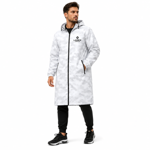 Custom White <b>Camo</b> Long Hooded Waterproof Rain <b>Jacket</b> Windproof Breathable Outdoor Raincoat for <b>Men</b> Women Hiking Fishing Camping - Product Image 2
