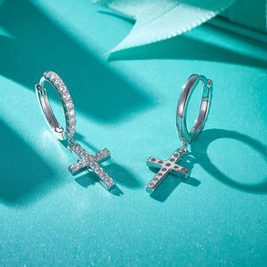 Elegantes Pendientes Largos Redondos con Diamantes Cultivados en Laboratorio, Certificados por IGI, Color D E F, Claridad VVS VS, Oro, Oro Rosa, Oro Blanco, Plata - Product Image 3