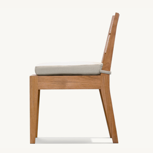 Silla individual sin brazos, hecha de madera de teca ecológica, con un estilo moderno y sencillo para uso en exteriores. - Product Image 6
