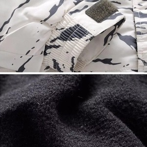 Chaqueta Impermeable Unisex para Esquí y Snowboard, Color Blanco Gris Carbón, Estampado de Rayas de Tigre, Forro Polar, Capucha, Abrigo de Invierno, Logotipo Personalizado - Product Image 3