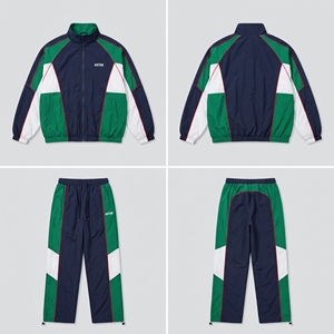 Conjunto Deportivo Cortavientos Color Block OEM de 3 Piezas: Chaqueta, Chaleco y Pantalones con Logotipo Personalizado - Product Image 2