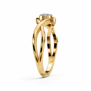 Anillo de Diamantes Cultivados en Laboratorio con Diseño Infinito Moderno para Mujer, Banda Cruzada con Diamantes Redondos en Oro de 10K, 14K, 18K, Plata 925, 935 - Product Image 4