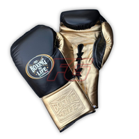 No Boxing No Life Guantes de Boxeo Profesionales de Cuero Premium con Cordones Transpirables Equipo de Entrenamiento para Adultos
