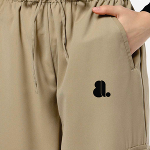 Pantalones Cargo de Cintura Alta para Mujer, Color Sólido, Cintura Elástica, Corte Holgado, Largos, Casuales, de Lona Transpirable - Product Image 6