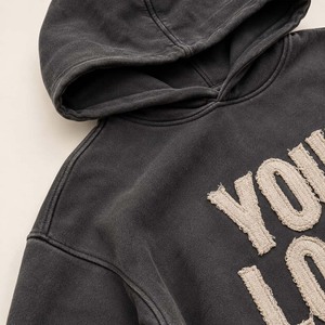 Ensemble de survêtement noir à capuche pour homme, impression de logo personnalisé, sweat-shirt et pantalon à manches longues, style streetwear, coupe ample, 100% coton, vêtements d'automne - Product Image 5