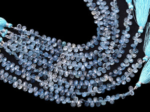 AAA+ Aquamarine 6x4mm Faceted Pear Briolette <b>Beads</b> Natural Multi Offiki Aquamarine Semiprecious Gemstone <b>Loose</b> <b>Beads</b> For Jewelry - Product Image 4