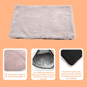 Cama para Mascotas de Piel Sintética de Conejo, Alfombra Silenciosa Autocalentable para Jaula de Perro, Cama para Perro - Product Image 4