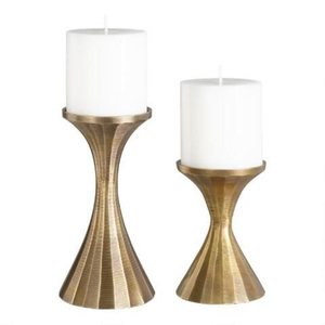 Hot Sale Antique Style Metal Gold Finish Candlestick Holder Elegant Pillar Candle Stand For Home Decor Wedding Parties - Product Image 1