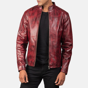 Wholesale Manufacturer Best Quality Men's <b>Biker</b> <b>Jacket</b> Top Selling Cheap Price Men's Leather <b>Jacket</b> With Your Logo - Product Image 4