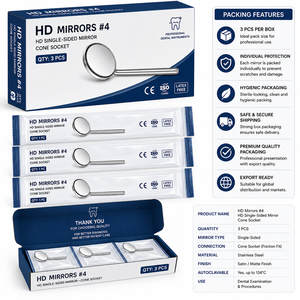 HD #4 Single-Sided Dental Mirror Cone Socket Set (QTY: 3) ZETOMED PRO - Product Image 2
